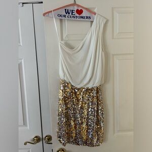 Formal White and Sequins Dress
